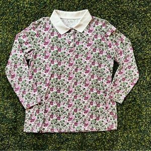 Vintage Prep Cotton Floral Collared Shirt 90’s Style